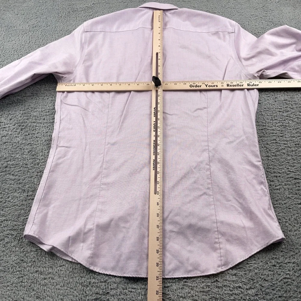 Banana Republic Shirt Mens Large Purple Non-Iron Slim Fit Long Sleeve Button Up